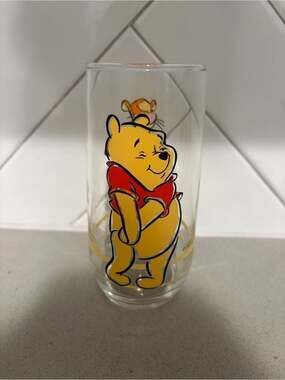 Disney Winnie the Pooh Glass Tumbler - Yellow, Red
